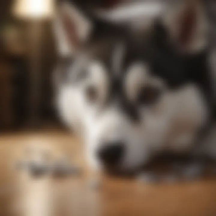 Interactive puzzle game for husky puppy mental stimulation