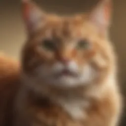 A close-up image of a cat displaying signs of allergy with irritated skin.