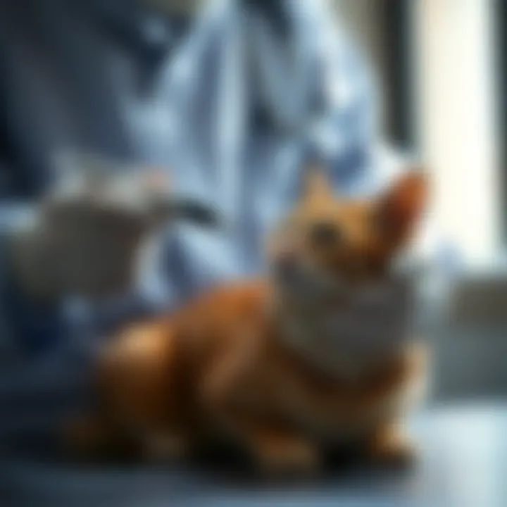 Veterinary Assessment for Food Allergies Veterinarian examining a cat for allergies