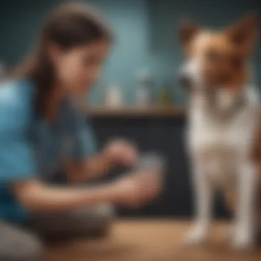 Pet owner and veterinarian discussing incontinence management options