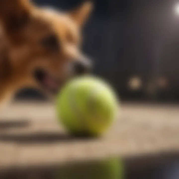 Interactive tennis ball for chewing pets