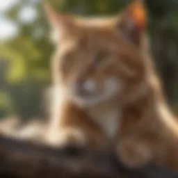 Graceful cat observing its surroundings