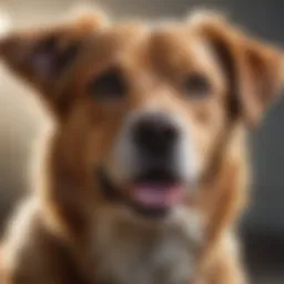 A close-up of a healthy dog showing signs of playfulness and vitality