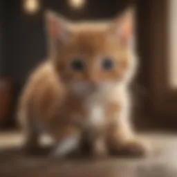 Kitten Playing with Interactive Feather Toy