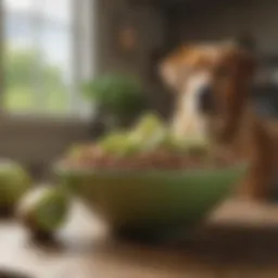A bowl of Kiwi Kitchen dog food showcasing fresh ingredients