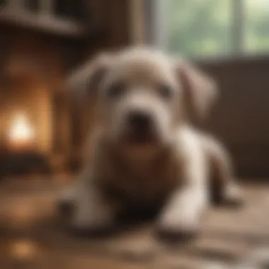 Labrabull puppies in a cozy home environment