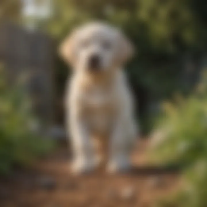 Labrador puppy enjoying playtime in the garden