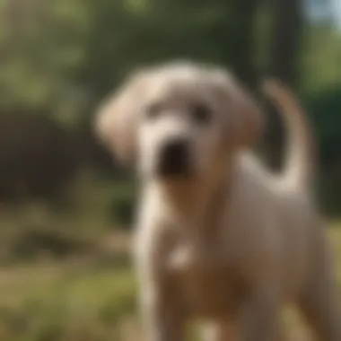 Labrador puppy being trained by a professional