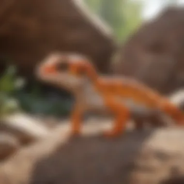 Leopard gecko enjoying heat rock benefits