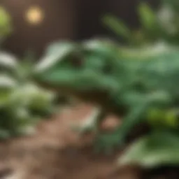 Lizard enjoying a selection of leafy greens