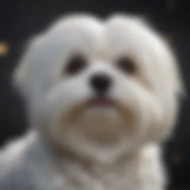 Maltese dog with a luxurious white coat