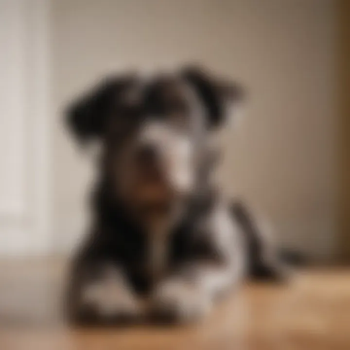 Dog with clean paws sitting on a pristine floor