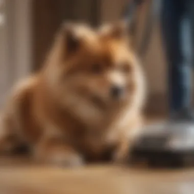 Person using a pet-friendly vacuum cleaner to remove pet hair