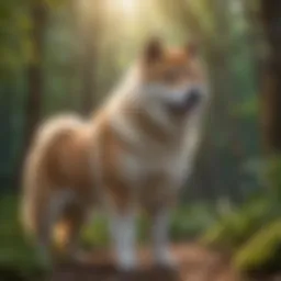 Majestic Akita in a serene setting