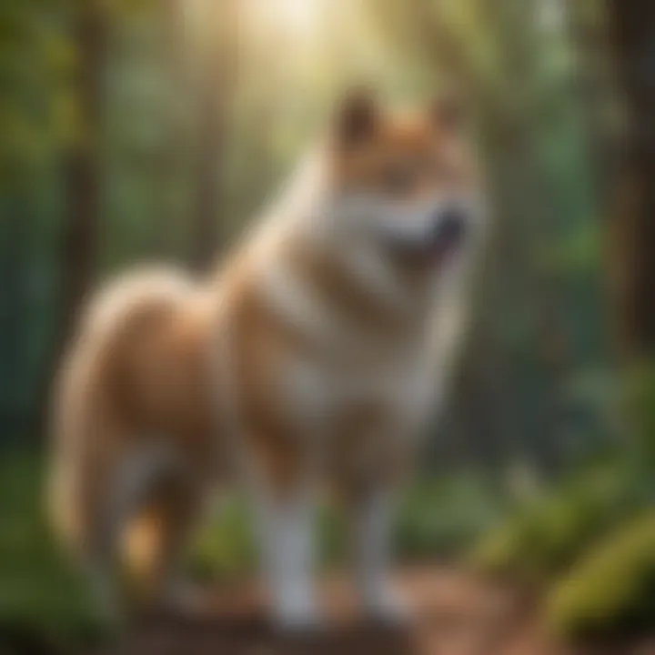 Majestic Akita in a serene setting