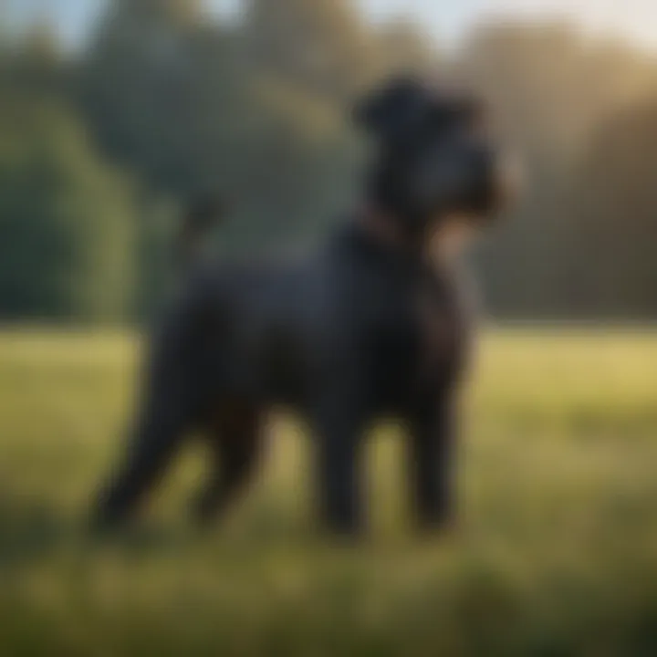 Majestic Giant Schnauzer in a Field