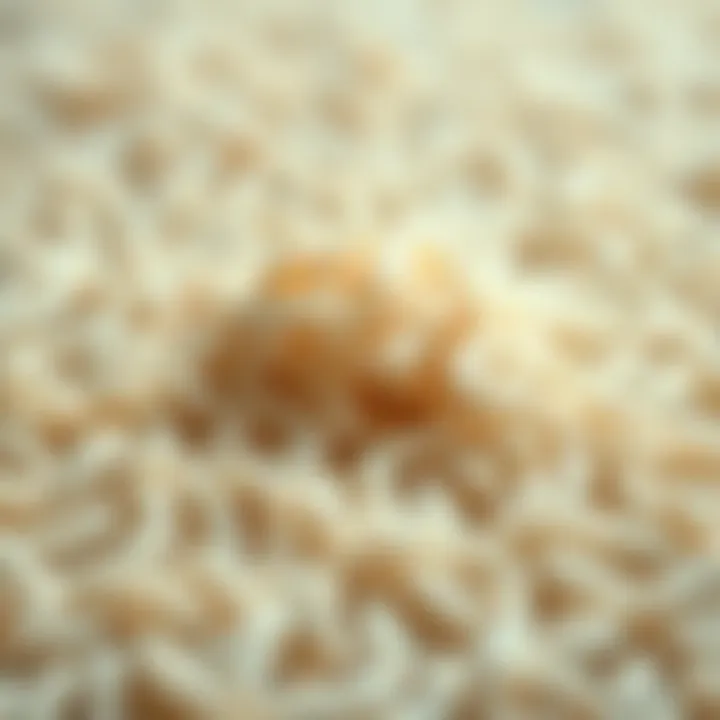 Carpet Fiber Interaction with Odor Neutralizers Close-up of carpet fibers absorbing a carpet powder designed for pet odors