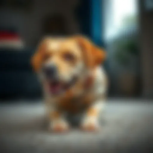 A vibrant carpet powder product specifically formulated for neutralizing dog urine odors