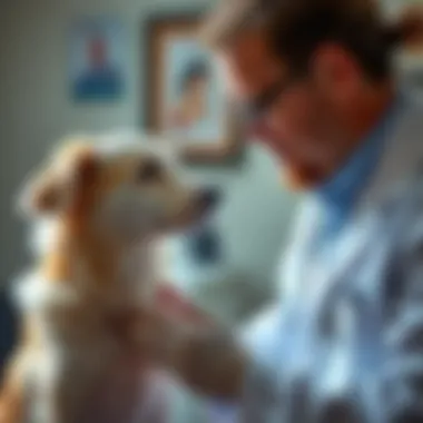 Veterinarian Examining Pet Veterinarian examining a pet with a skin condition
