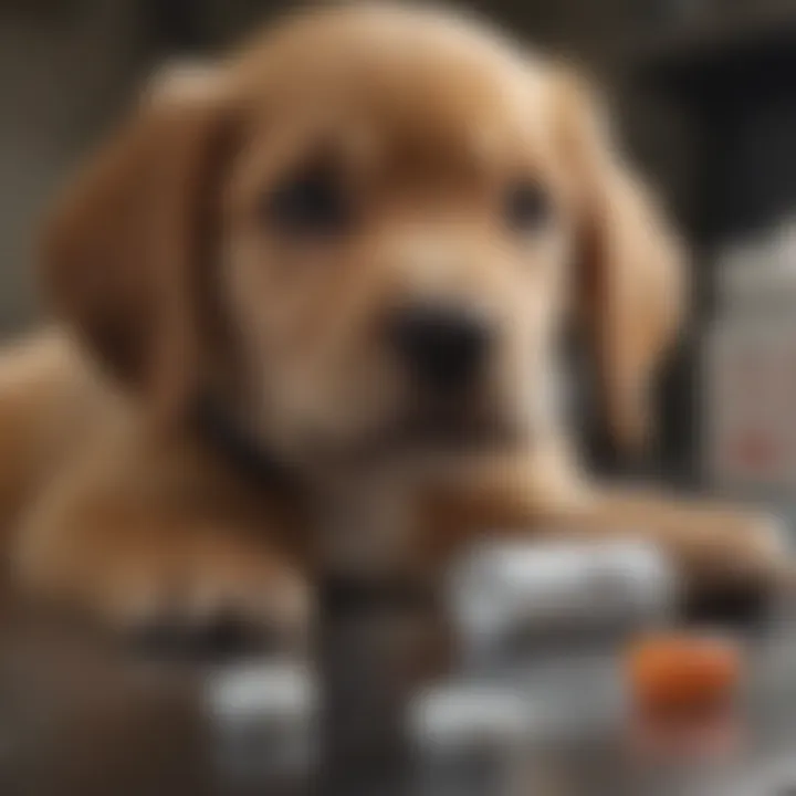 Puppy receiving medication in a stress-free manner