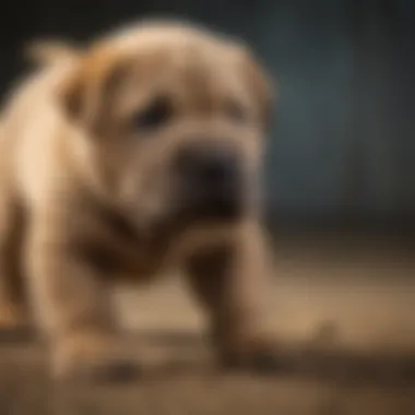 Shar Pei Puppy Engaged in Training Exercise