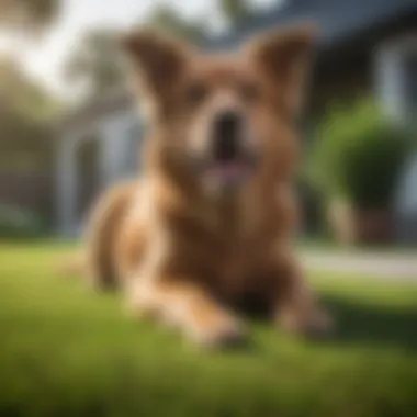 Dog enjoying artificial grass