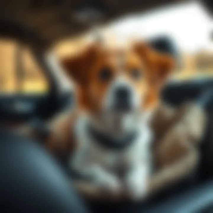 Comfort and Safety for Medium Dogs in Vehicles A medium dog comfortably secured in a car seat during travel