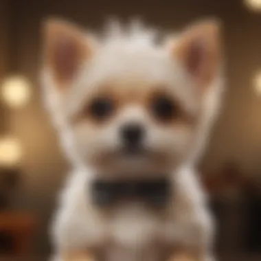 Micro Mini Dog Grooming Itself with Elegance