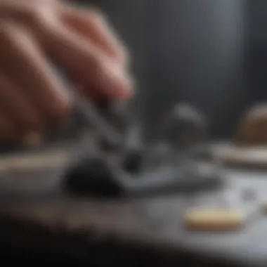 Precision cutting mechanism of Millers Forge Guillotine Nail Clippers in action