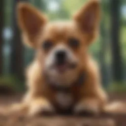 Small dog performing trick with mini treat