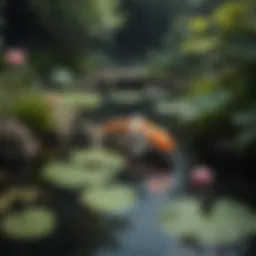 Miniature Koi Pond with Water Lilies