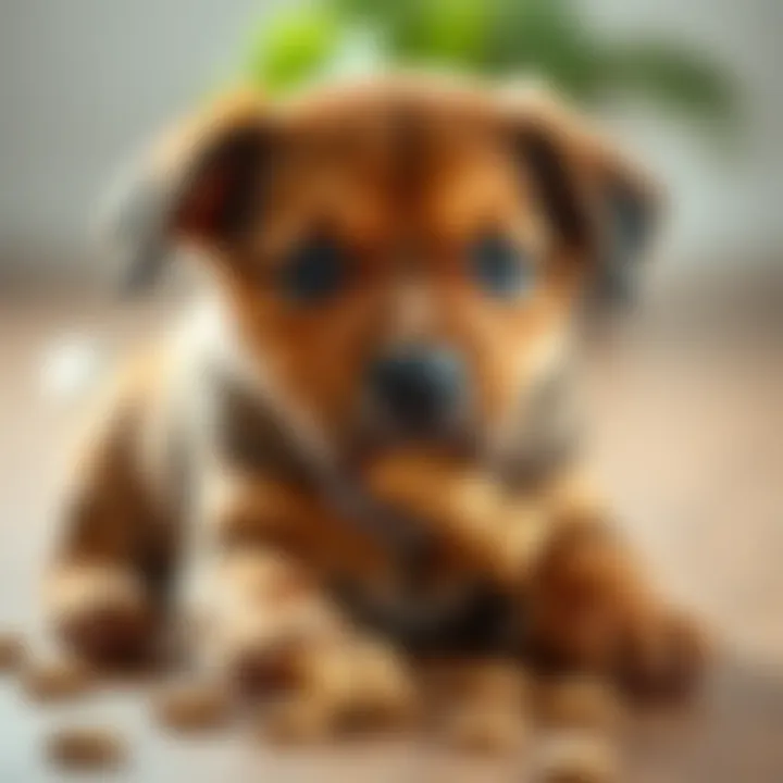 Puppy Delight with Healthy Treats Puppy enjoying a healthy treat