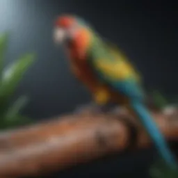 A vibrant collection of natural wood perches