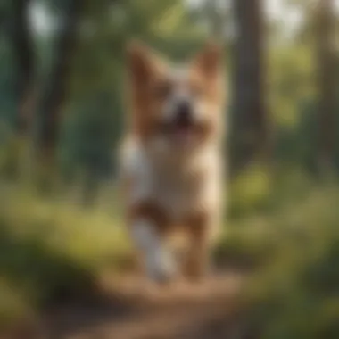 Healthy and Vital Pet A happy pet playing outdoors, symbolizing health and vitality.