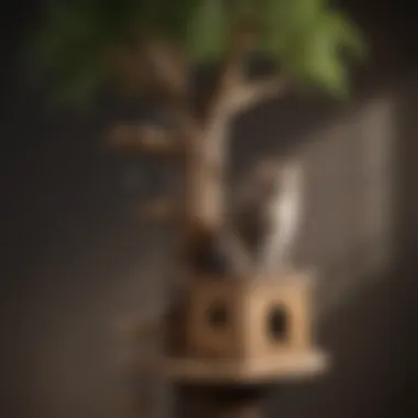 Natural Wood Cat Tree with Multiple Perches