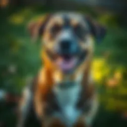 A close-up of a dog with sensitive skin looking content and healthy