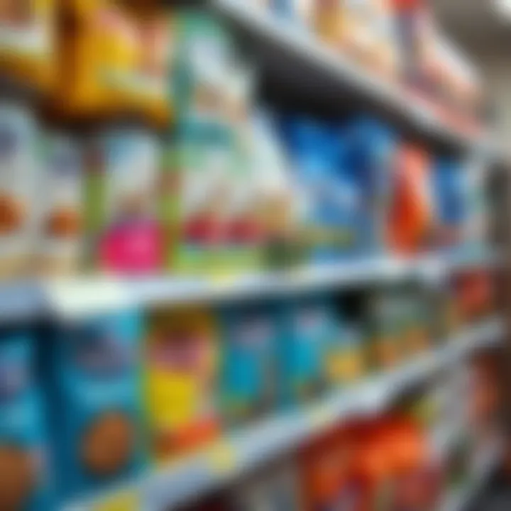 Dog Food Brands for Sensitive Skin Various dog food brands on a shelf labeled for sensitive skin
