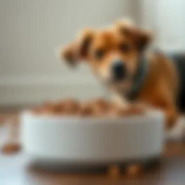 Affordable Nutritious Dog Food Bowl A budget-friendly dog food bowl filled with nutritious kibble