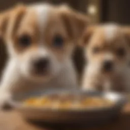 Puppy with sensitive skin enjoying a healthy meal