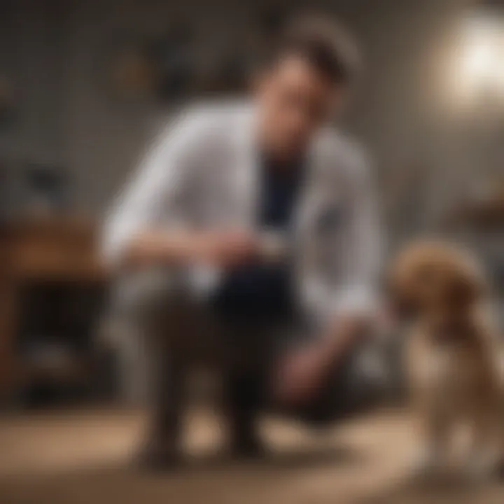 Veterinarian discussing neutering options with pet owner