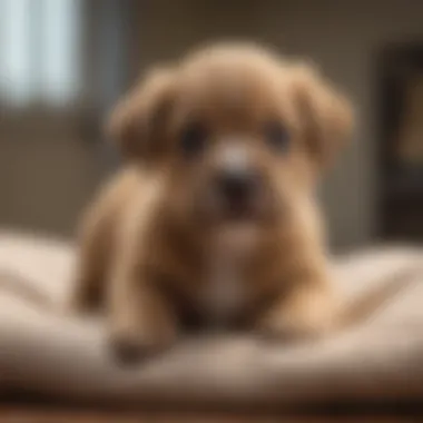 Newborn puppies playing together in a safe environment