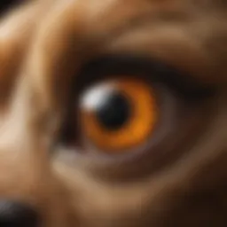 Dog's eye anatomy showing optic nerve