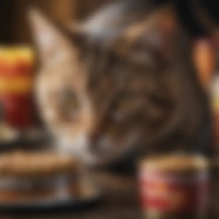 Nutritional label on canned cat food