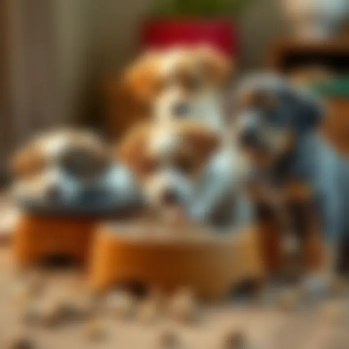 Diverse Puzzle Feeders for Puppies Various types of puzzle feeders showcased together