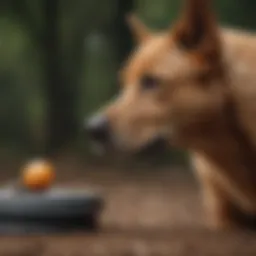 Canine companion engaged in obedience training