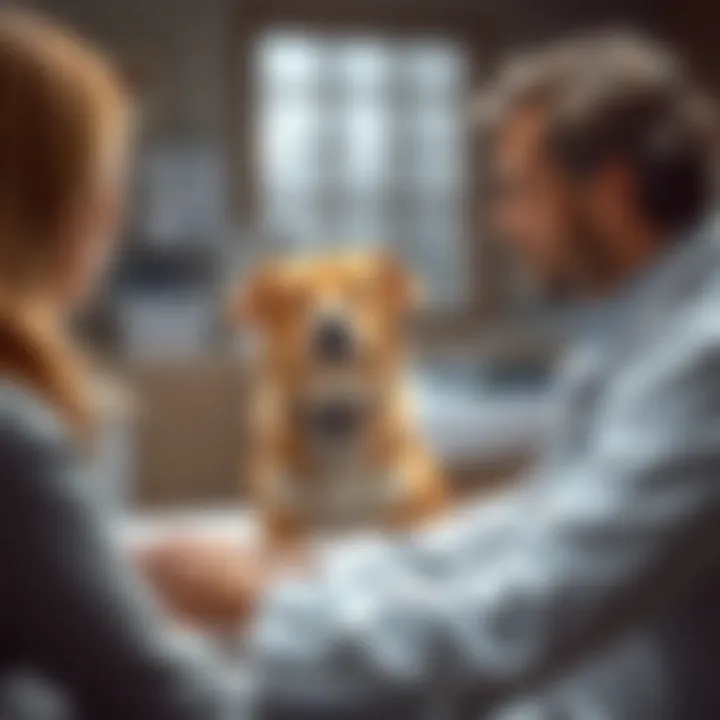 Consultation on Flea Treatments A veterinarian discussing flea treatment options with a pet owner