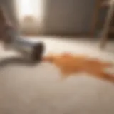 Organic stain remover being applied on carpet