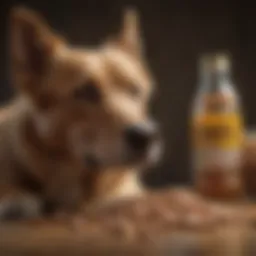 Packaged raw food ingredients for dogs
