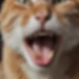 Close-up of a cat's mouth showing pale gums