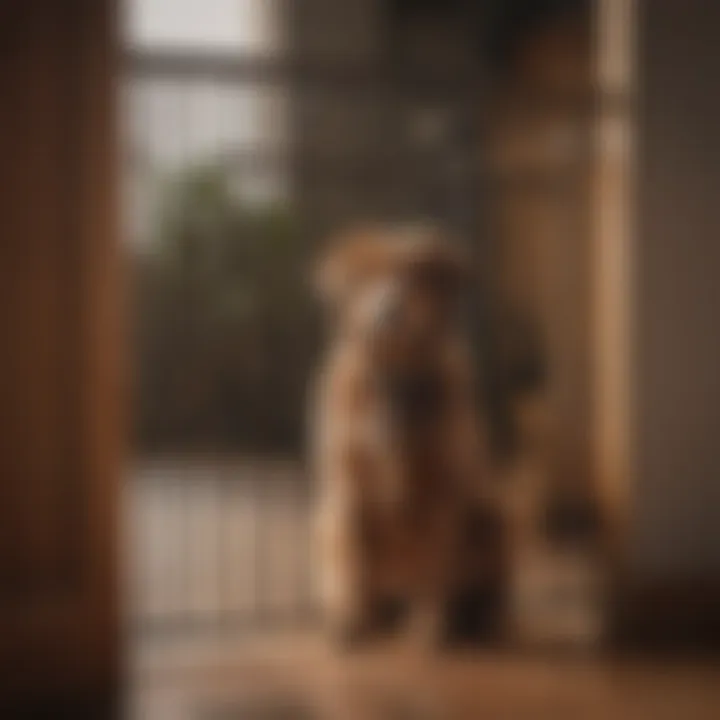 Pet Interaction with Surroundings Through Wooden Dog Gate